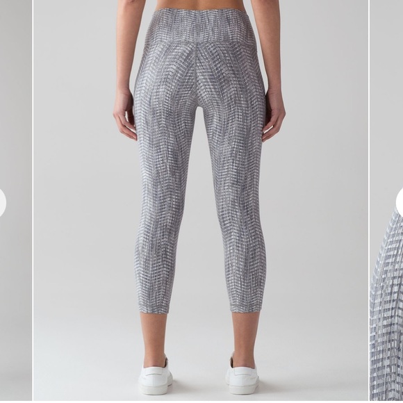 Lululemon Wunder Under Crop High Rise Leggings Womens Grey Full-On Luon 21" Sz 4 - Picture 5 of 12
